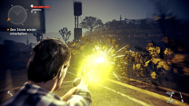 Nicht nur Alan Wakes Taschenlampe spendet Licht, auch seine Schusswaffen vertreiben das dunkle B&ouml;se.